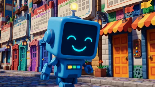 Digi in Calendar City, world 8 of Digi's Time Quest